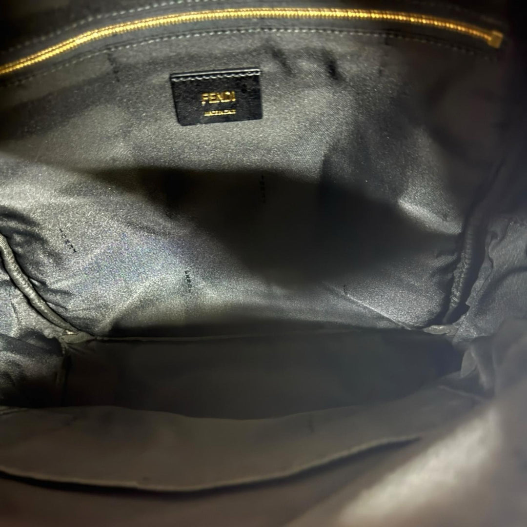 【正規品】フェンディ バグズアイ モンスター リュック メンズ グレー レザー FENDI フェンディ モンスターバグズ リュック・デイパック