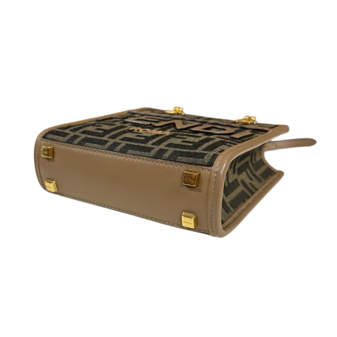 6191 美品 フェンディ ズッカ サンシャインミニ 2wayショルダーバッグ FENDI（フェンディ） ショルダーバッグ SUNSHINE SHOPPER サンシャイン