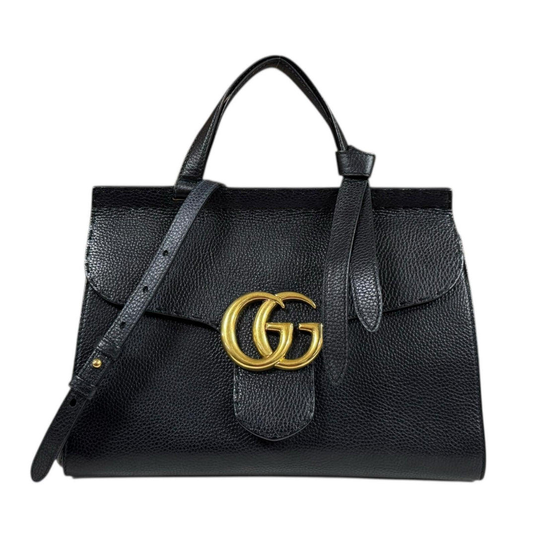 グッチ GUCCI GG マーモント レザー トートバッグ ショルダーバッグ【中古】 グッチ トートバッグ GGマーモント ダブルG ポーチ付き 649577 レザー
