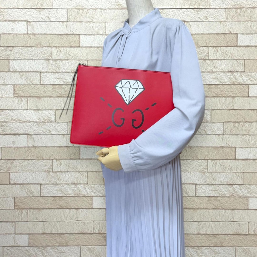 GUCCI 古驰Ghost 单肩包皮革红色男女通用二手– 【公式】リサイクル