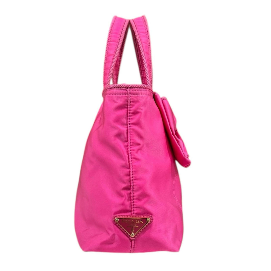 PRADA プラダ リボン ショルダーバッグ ナイロン ピンク レディース