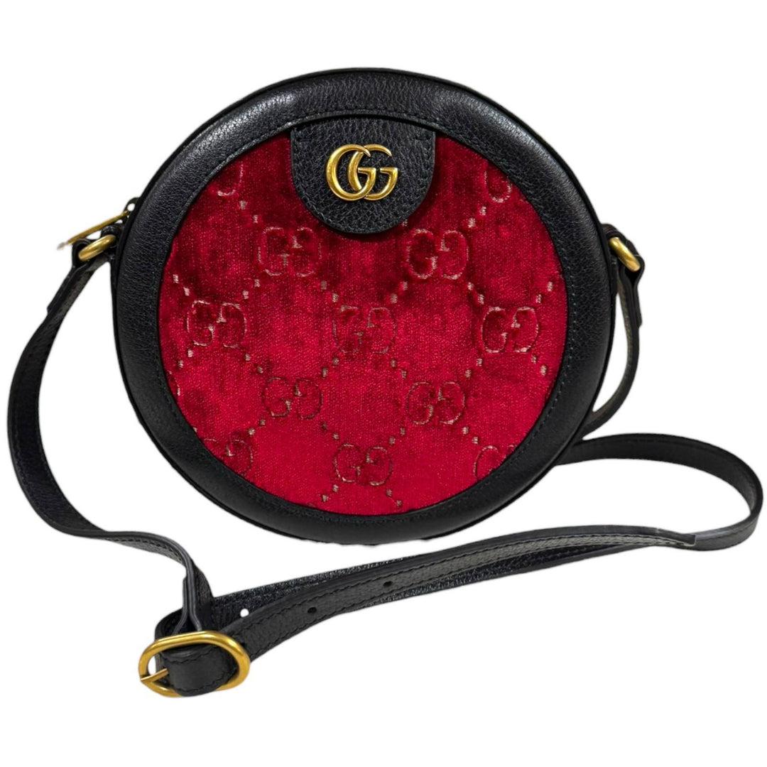 美 Gucci GGロゴ ベルベットショルダーバッグ GUCCI グッチ GG ベルベット ラウンド ショルダーバッグ ショルダー