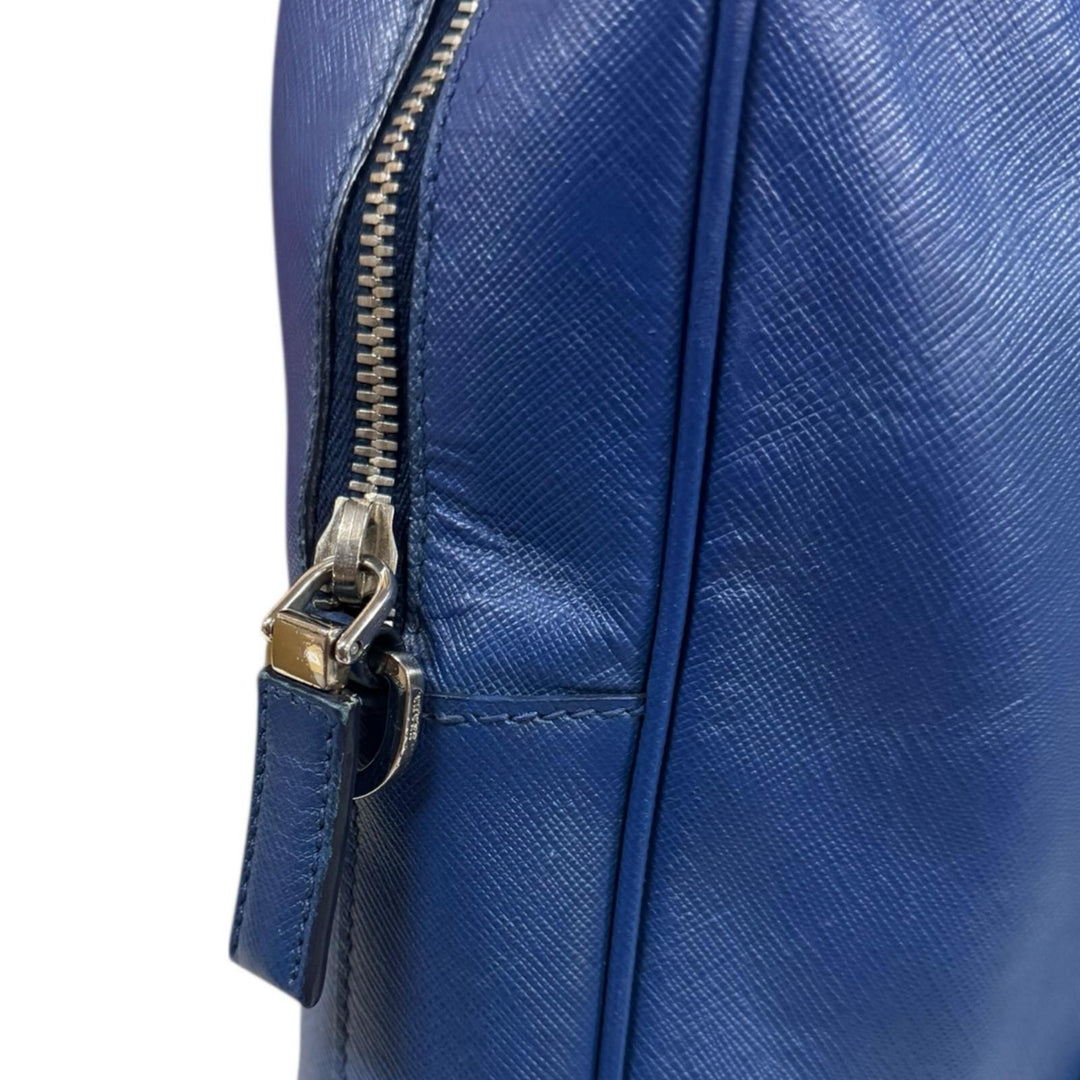 PRADA プラダ サフィアーノ ビジネスバッグ レザー ブルー メンズ 中古