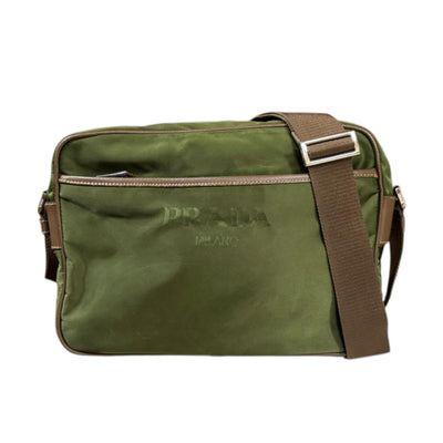PRADA プラダ ショルダーバッグ ナイロン グリーン レディース 中古