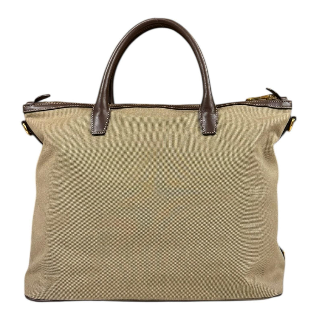 美品【PRADA】ショルダーバッグ　ロゴジャガード　ロゴ金具　巾着　ナイロン プラダ ジャガード ナイロン 巾着バッグ ショルダーバッグ ベージュ