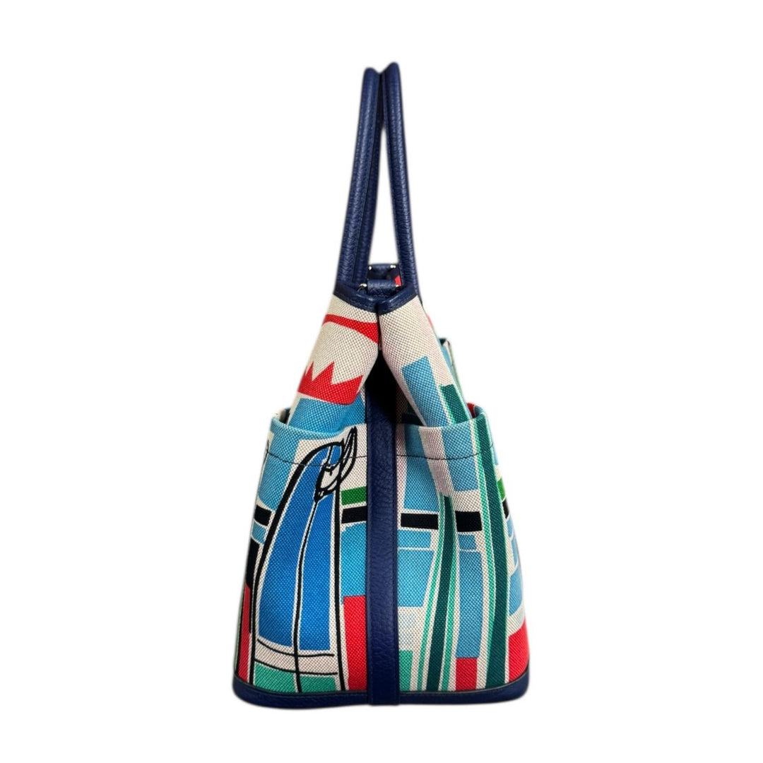 エルメス Sea, Surf and Fun ガーデンパーティポケットPM ショルダーバッグ トワルアッシュ ブルー レディース HERMES  中古 HERMES エルメス Sea, Surf and Fun ガーデンパーティポケットPM