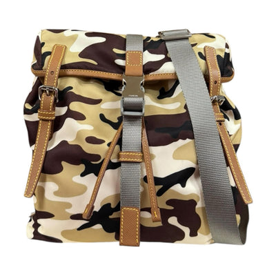 PRADA プラダ カモフラージュ柄 ショルダーバッグ ナイロン ブラウン