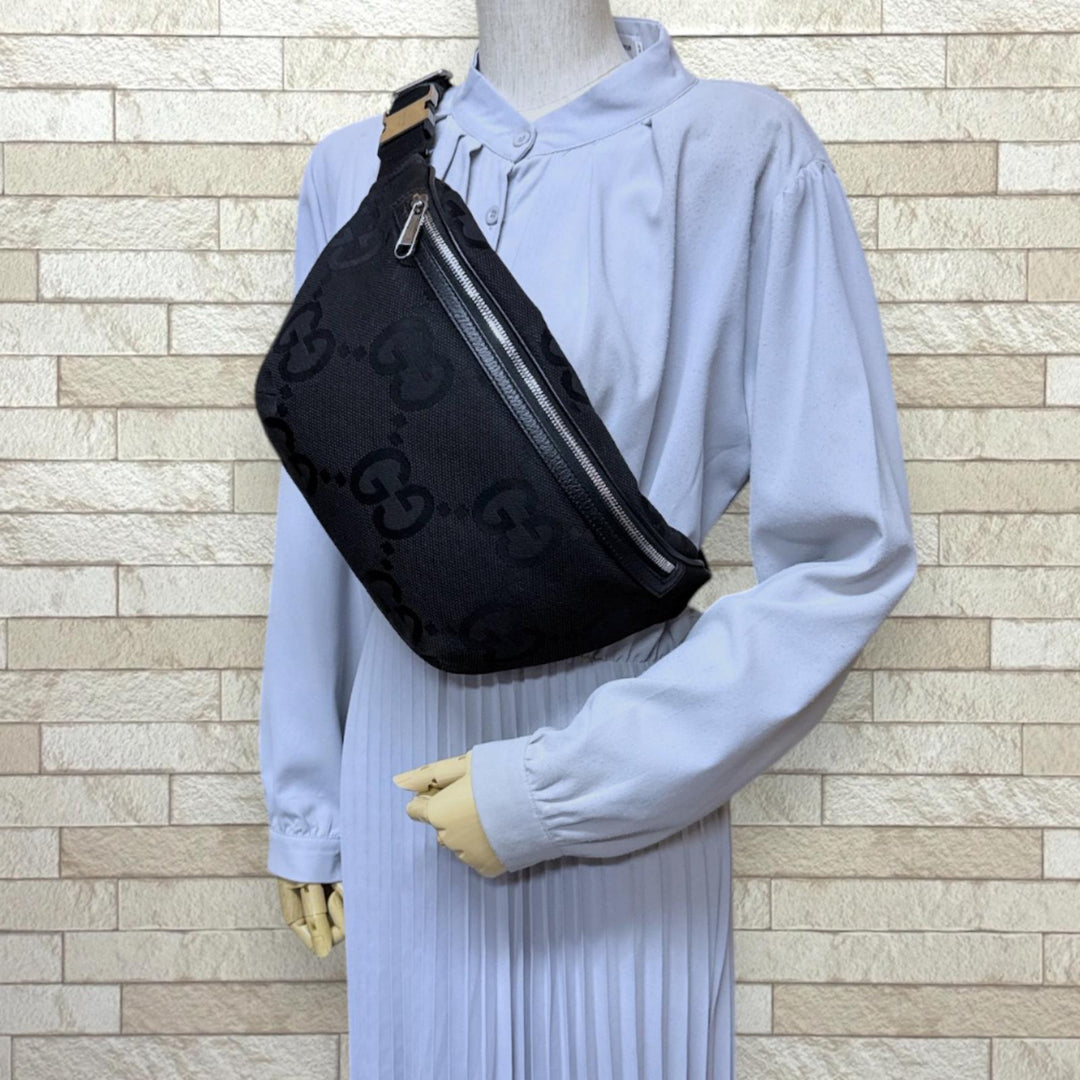 GUCCI グッチ ベルトバッグ ジャンボGG ボディバッグ ブラック
