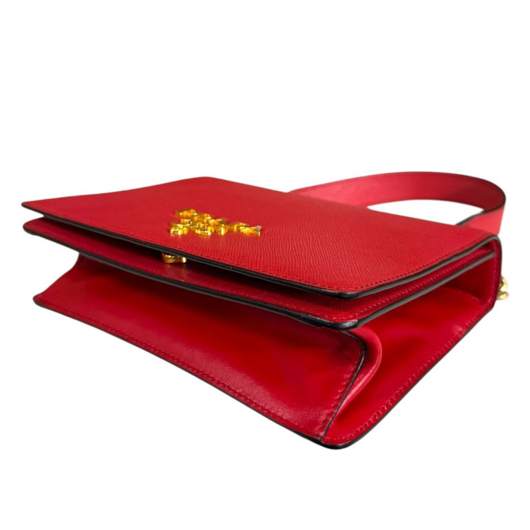 PRADA プラダ サフィアーノ ショルダーバッグ レザー レッド