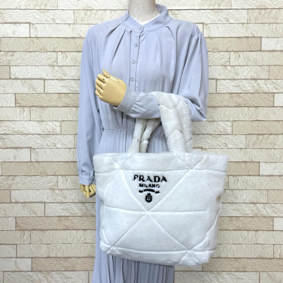 PRADA プラダ キルト シアリング トートバッグ トートバッグ ムートン