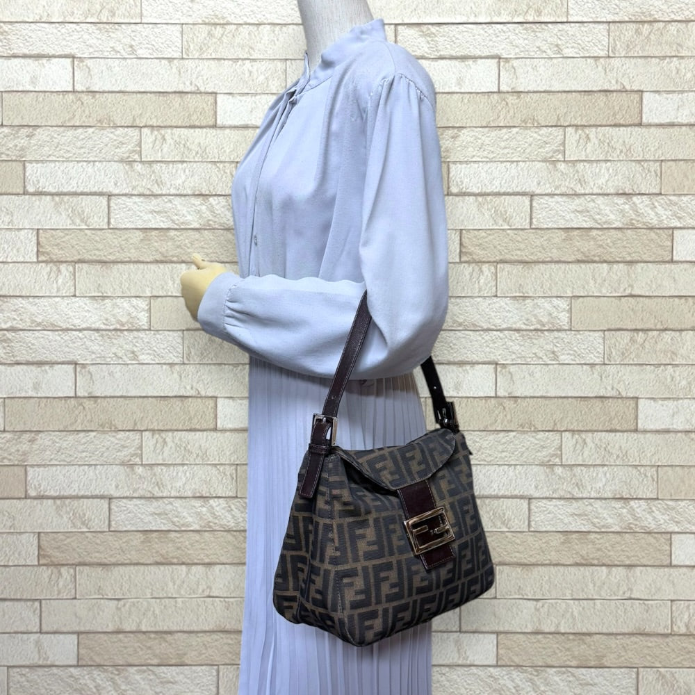 FENDI Zucca handbag nylon jacquard brown ladies used – 【公式