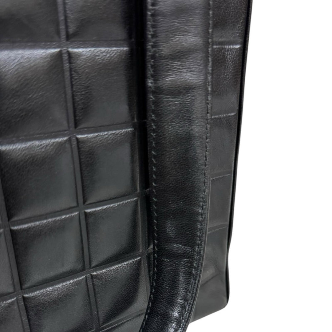CHANEL シャネル チョコバー トートバッグ ラムスキン ブラック