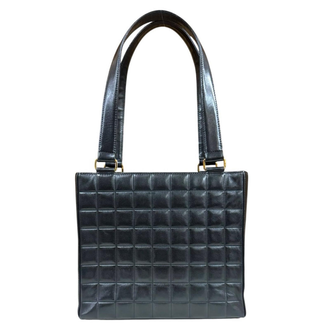 シャネルチョコバートートバッグです CHANEL シャネル チョコバー トートバッグ ラムスキン ブラック