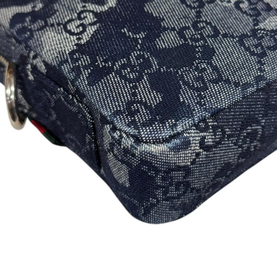 GUCCI グッチ GGデニム ショルダーバッグ デニム ネイビー レディース