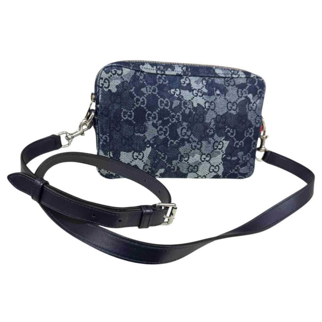 GUCCI グッチ GGデニム ショルダーバッグ デニム ネイビー レディース