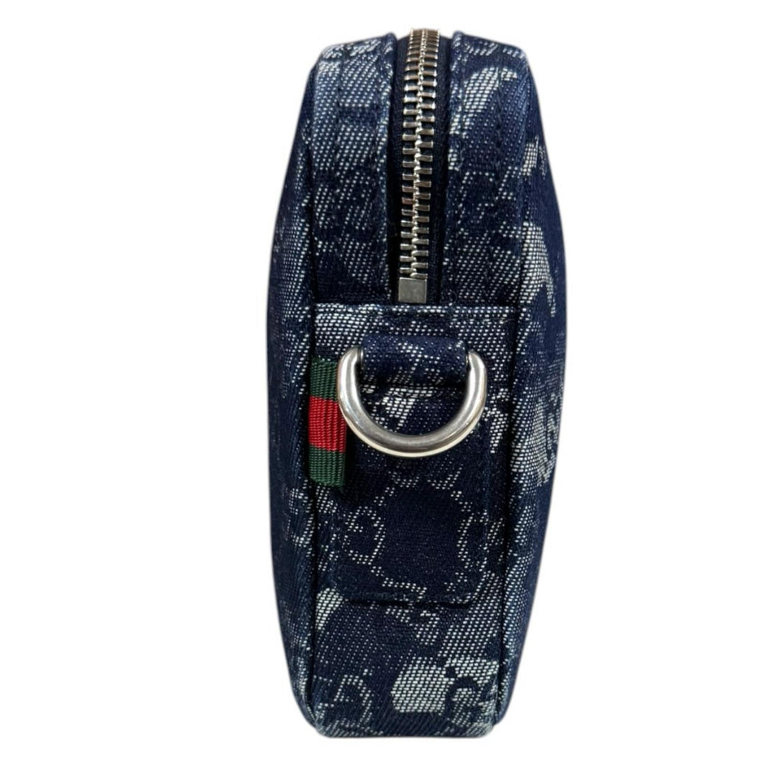 GUCCI グッチ GGデニム ショルダーバッグ デニム ネイビー レディース