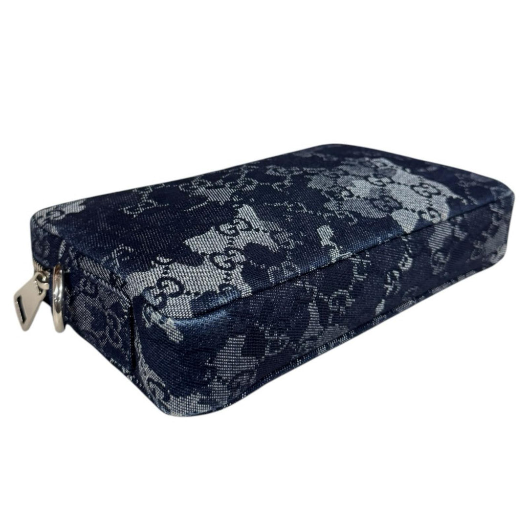 【美品】GUCCI ネイビー GGパターン ショルダーバッグ GUCCI Gucci GG Denim Shoulder Bag Denim Navy Ladies Used – 【公式