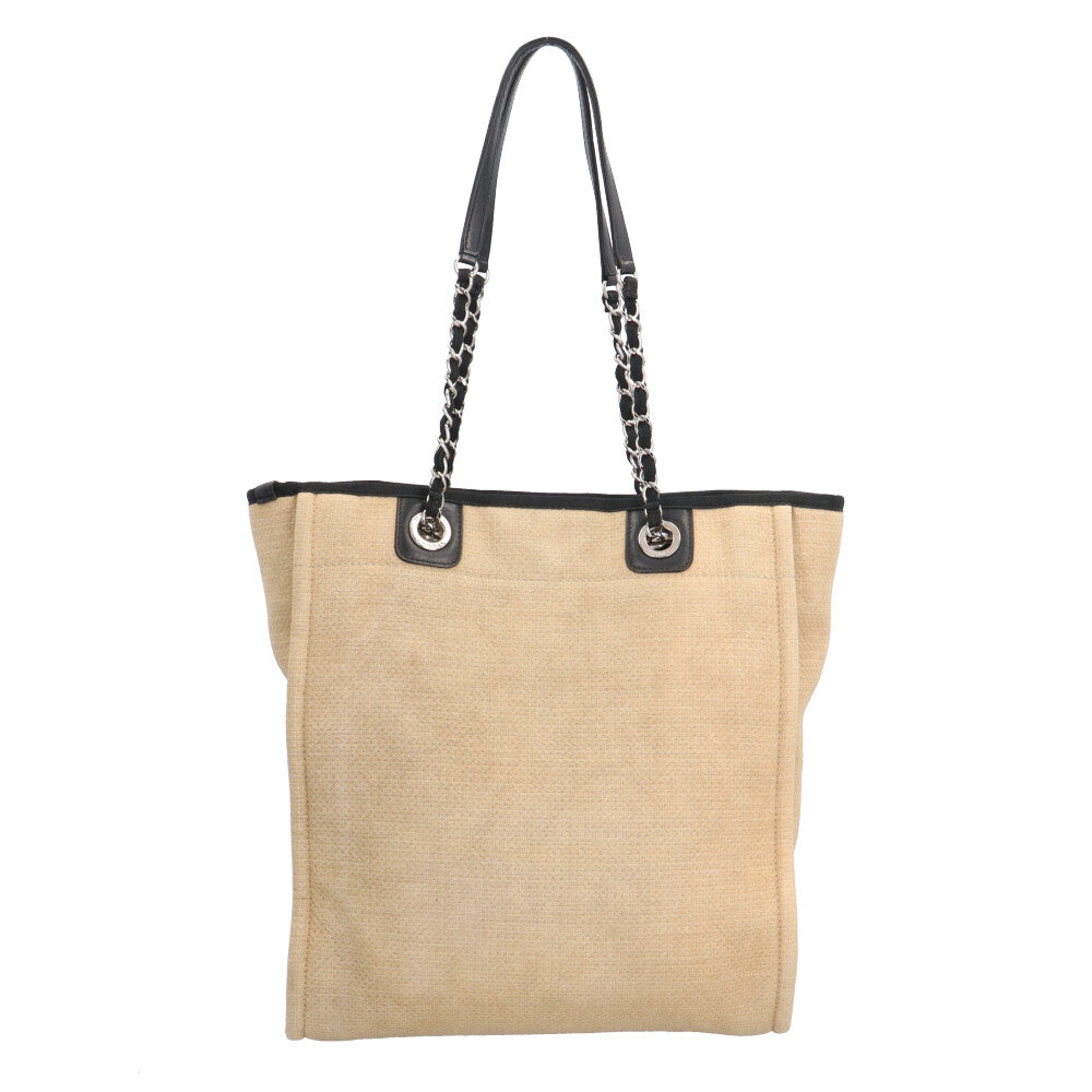 CHANEL シャネル ドーヴィルPM トートバッグ キャンバス ベージュ