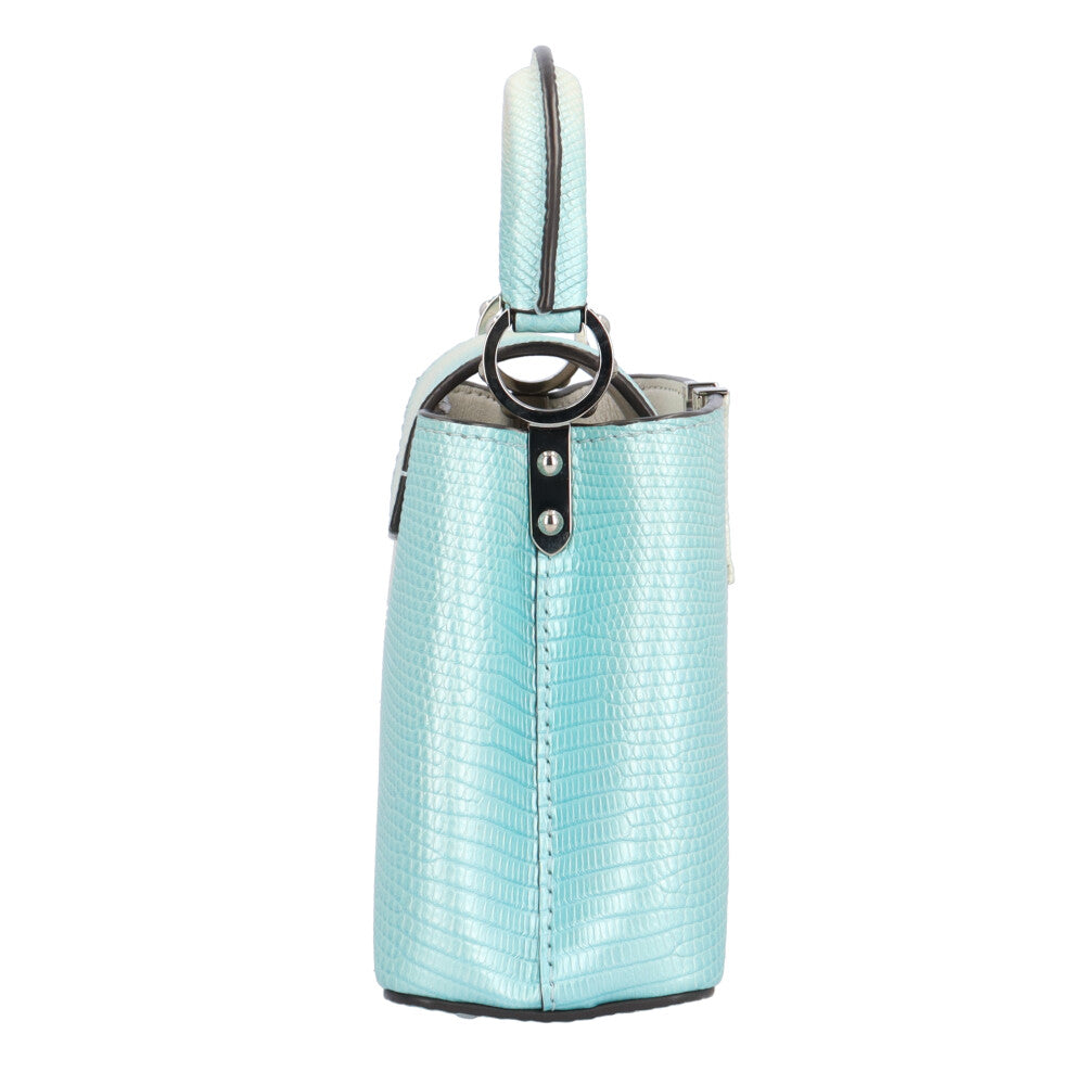 ルイヴィトン カプシーヌMINI ショルダーバッグ リザード ブルー レディース LOUIS VUITTON  中古 LOUIS VUITTON - ルイヴィトン カプシーヌMINI ショルダーバッグ