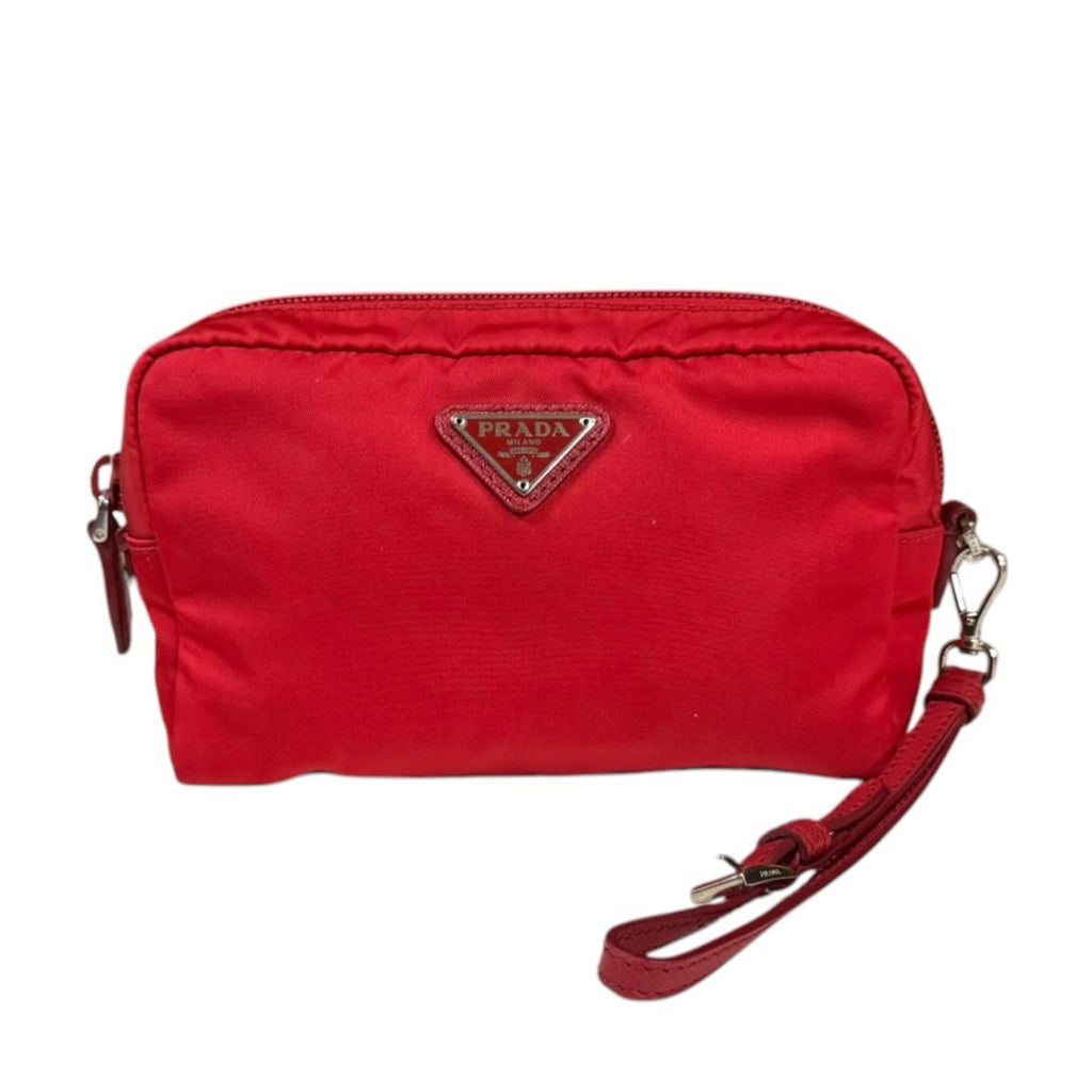 PRADAプラダポーチ　鮮やかなレッド PRADA プラダ ポーチ ナイロン レディース 中古 – 【公式】リサイクル