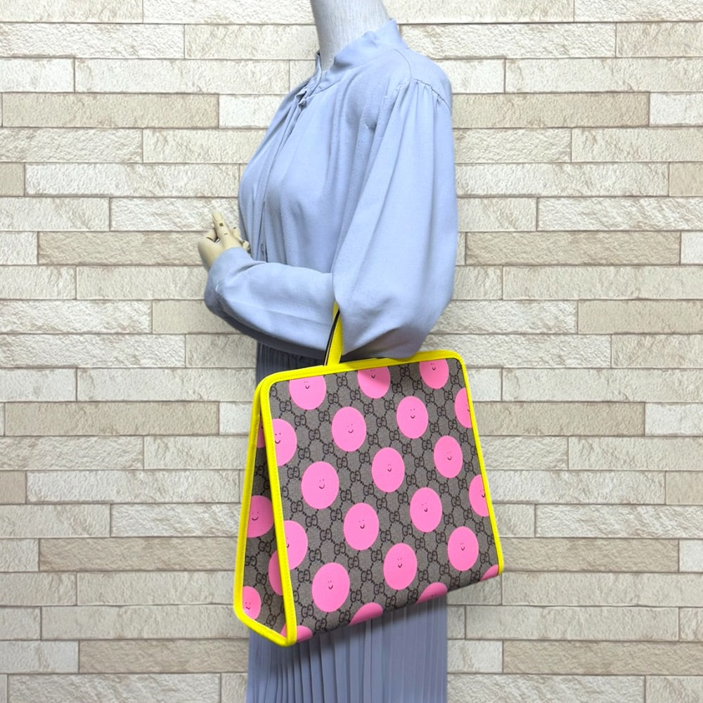 【GUCCI】チルドレンズ GGスプリーム PVC×レザー ハンドバッ GUCCI グッチ チルドレンズ GGスプリーム ハンドバッグ PVC ベージュ