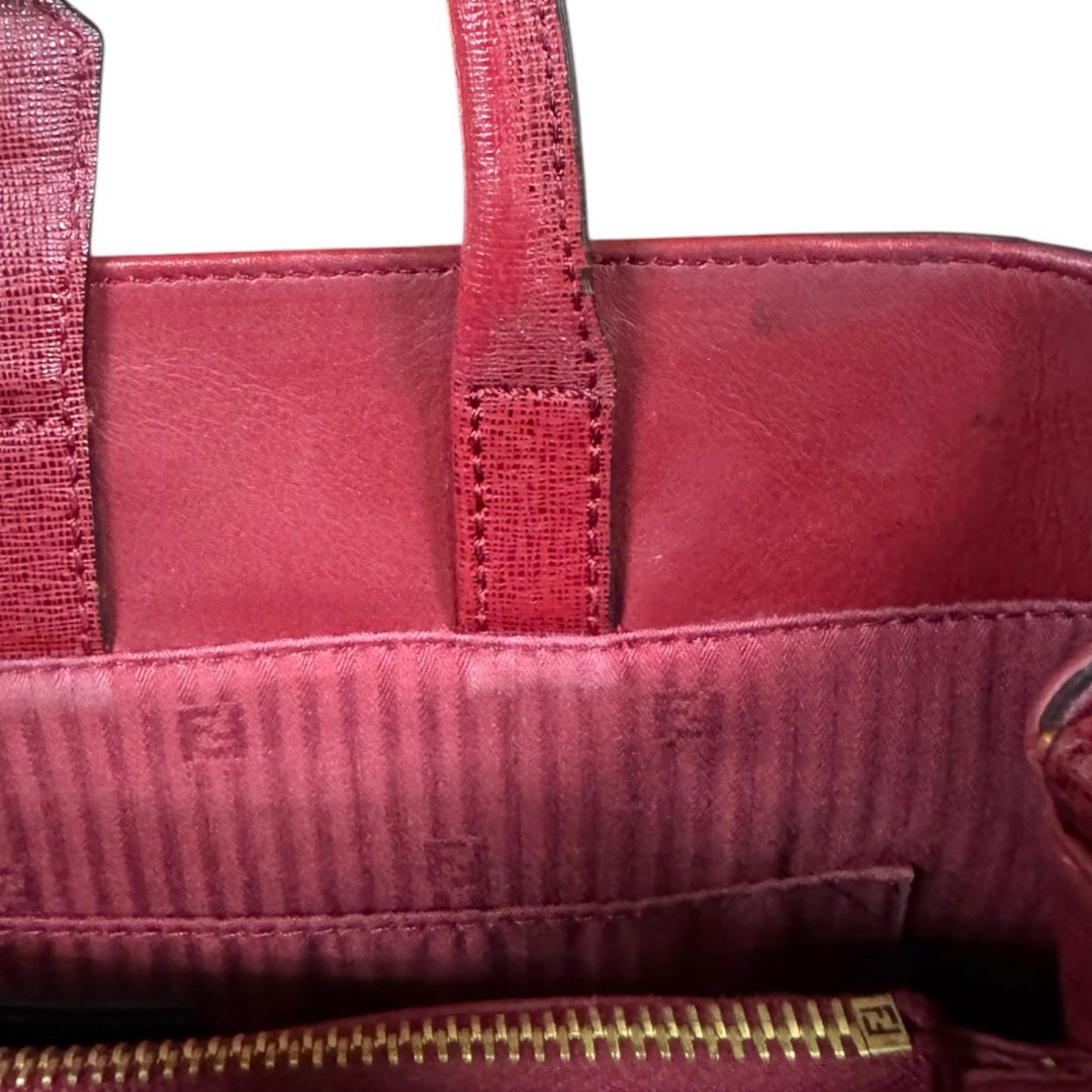 FENDI フェンディ トゥージュール ショルダーバッグ レザー レッド