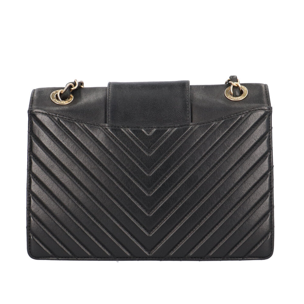 CHANEL シャネル カラー＆タイ Vステッチ ショルダーバッグ レザー