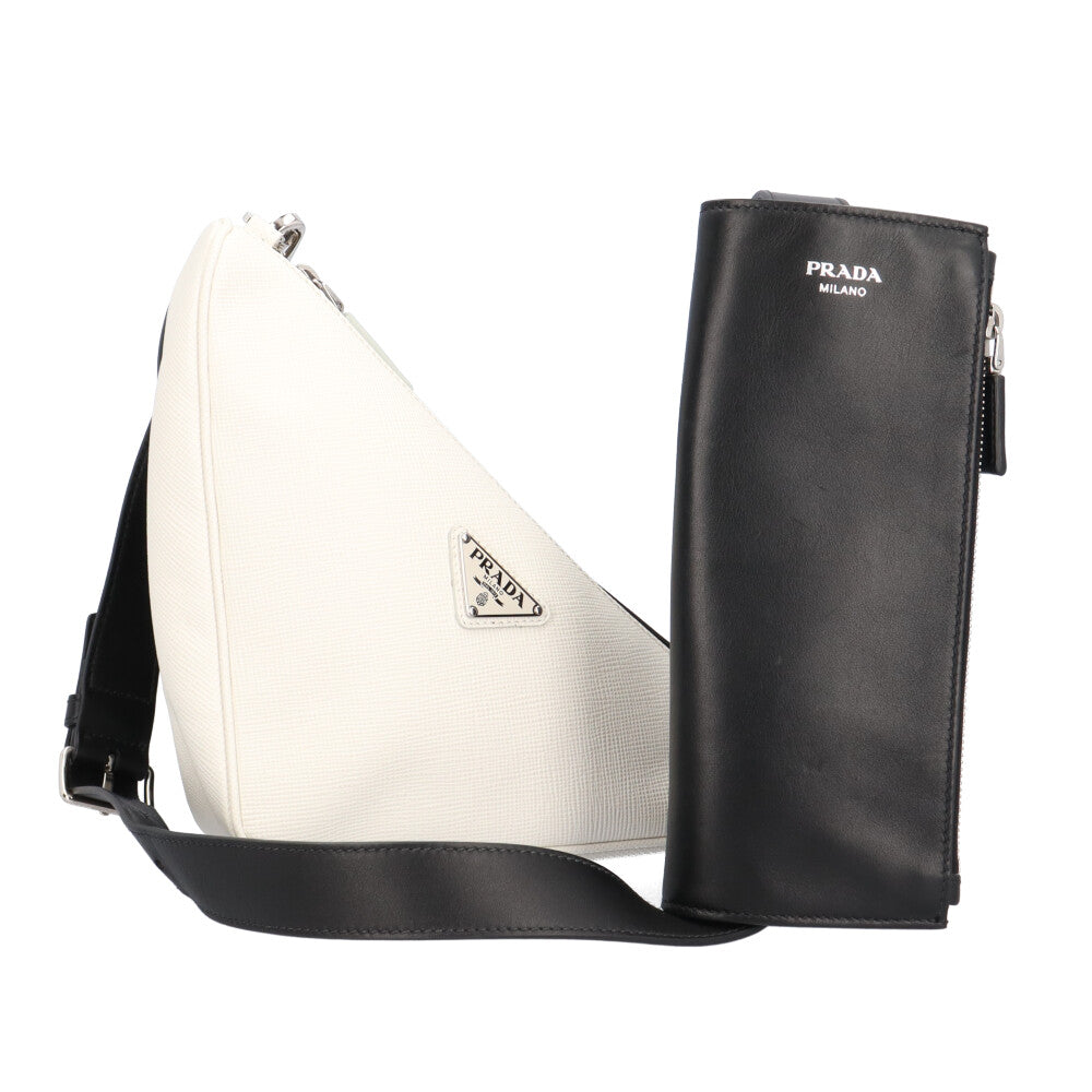 PRADA プラダ トライアングルWショルダーバッグ サフィアーノ