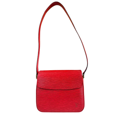 Louis Vuitton エピ ショルダーバッグ レッド美品！ LOUIS VUITTON ルイヴィトン ビュシ エピ ショルダーバッグ エピレザー