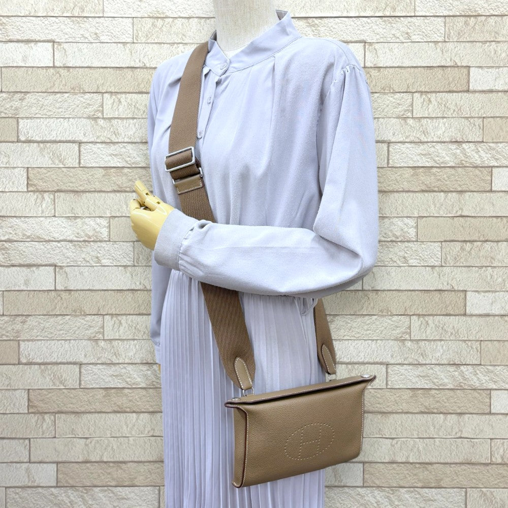 HERMES エルメス ヴィドポッシュ ショルダーバッグ トゴ ベージュ