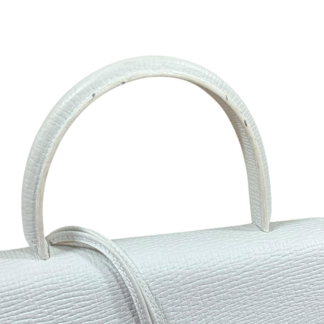 LOEWE ロエベ バルセロナ ハンドバッグ レザー ホワイト レディース