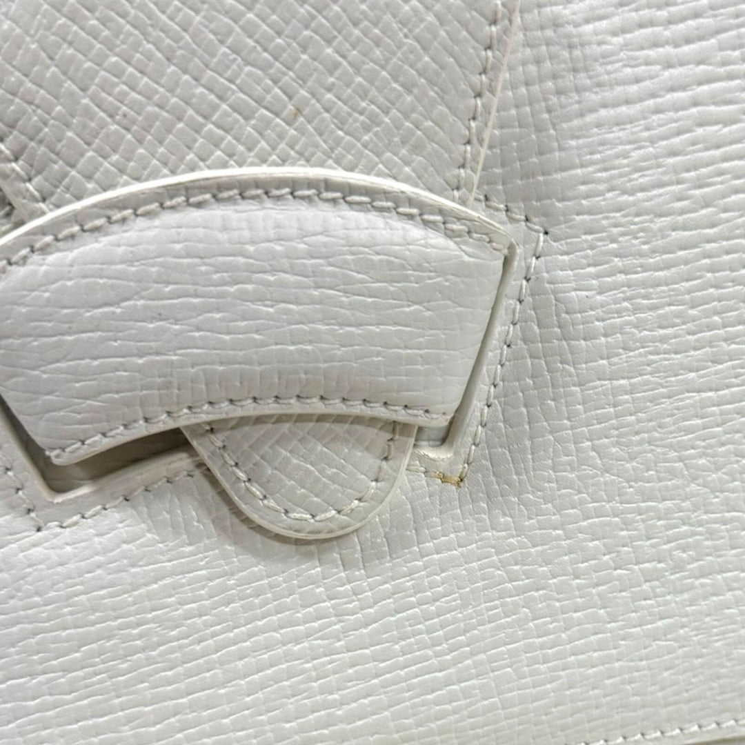 LOEWE ロエベ バルセロナ ハンドバッグ レザー ホワイト レディース