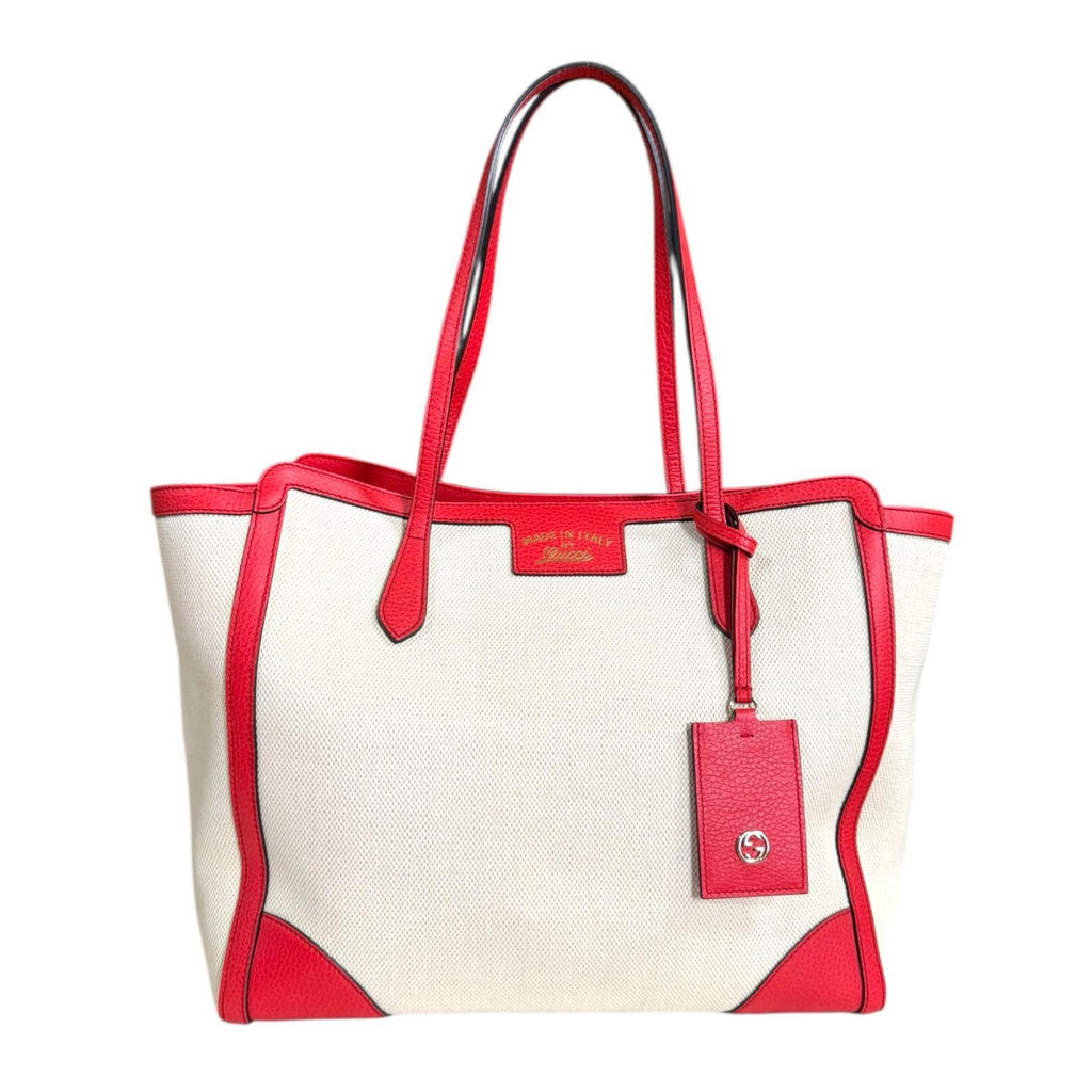 GUCCI グッチ スウィング トートバッグ キャンバス レッド レディース