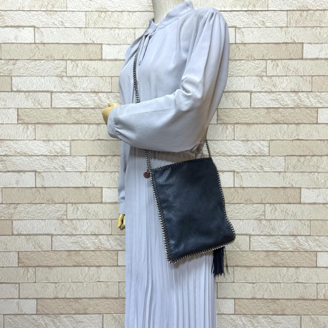Stella McCartney ショルダーバッグ　ファラベラ　ネイビー Stella McCartney ステラマッカートニー フリンジ付き ファラベラ