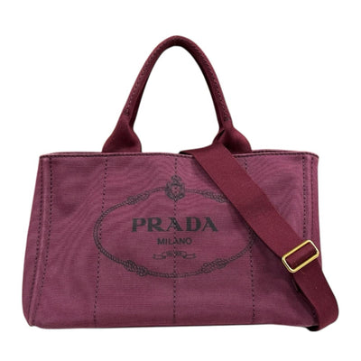 PRADA プラダ カナパトート M ショルダーバッグ キャンバス レッド 