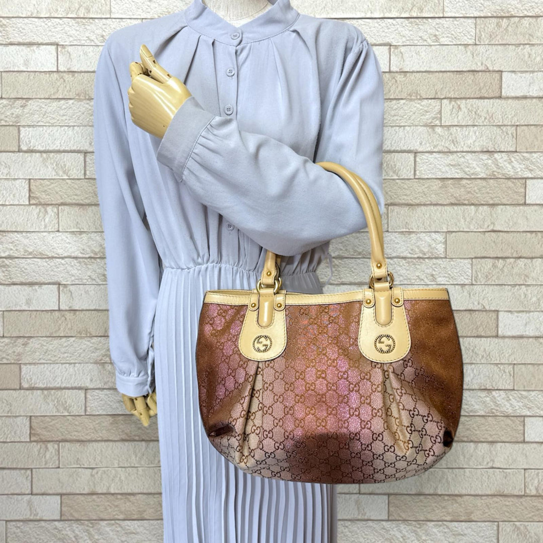 GUCCI Gucci Scarlet Interlocking G GG Canvas Handbag GG Canvas