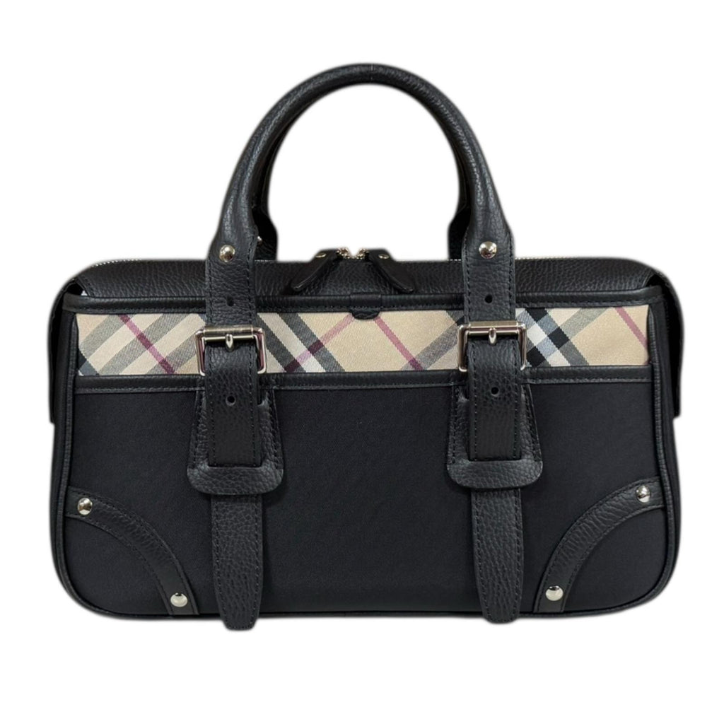 BURBERRY バーバリー ノバチェック ハンドバッグ キャンバス ブラック
