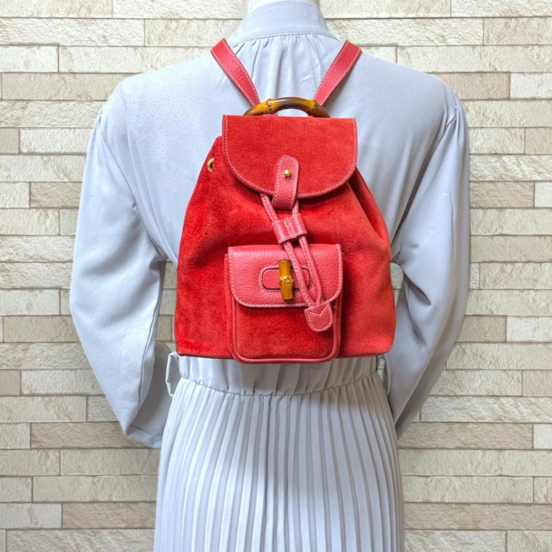 GUCCI グッチ バンブー リュック・デイパック スウェード レディース
