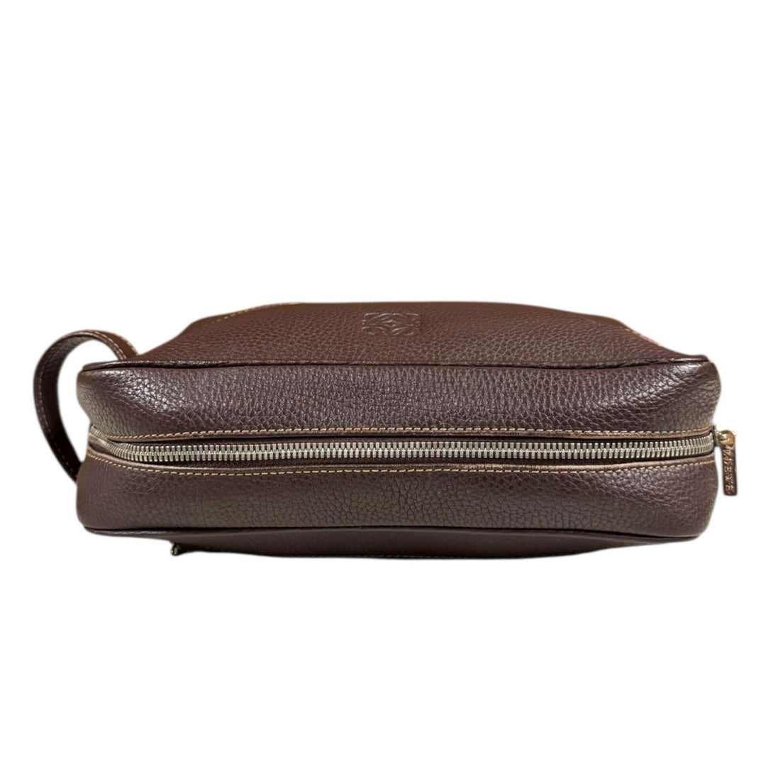 LOEWE ロエベ クラッチバッグ レザー ブラウン レディース 中古