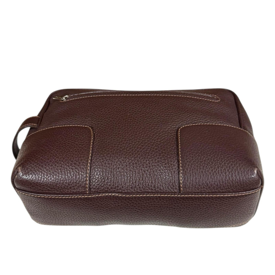 LOEWE ロエベ クラッチバッグ レザー ブラウン レディース 中古