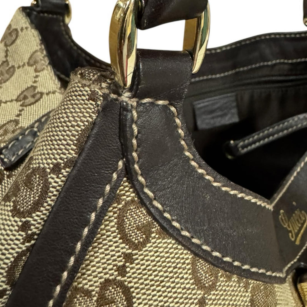GUCCI グッチ アビー トートバッグ GGキャンバス ブラウン レディース