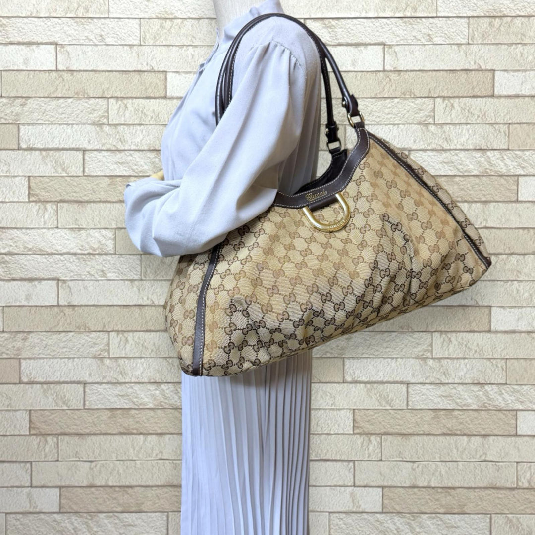 GUCCI グッチ アビー トートバッグ GGキャンバス ブラウン レディース