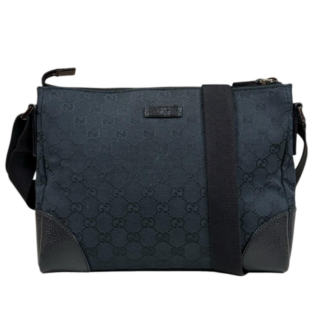 GUCCI グッチ GGキャンバス ショルダーバッグ GGキャンバス ブラック