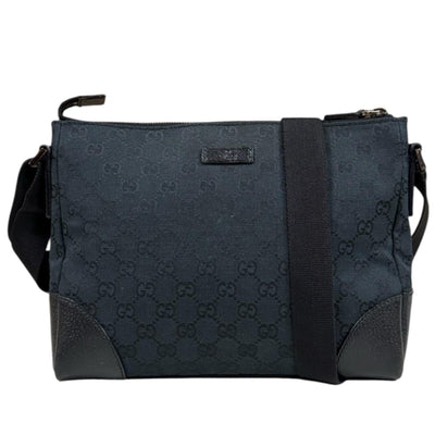 GUCCI グッチ GGキャンバス ショルダーバッグ GGキャンバス ブラック