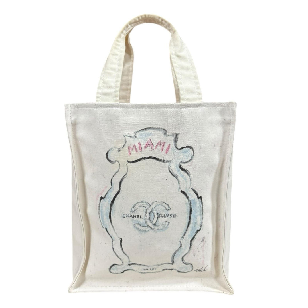 シャネル　クルーズライン　トートバッグ　ハンドバッグ　カンバス　アイボリー CHANEL シャネル マイアミ クルーズライン トートバッグ キャンバス