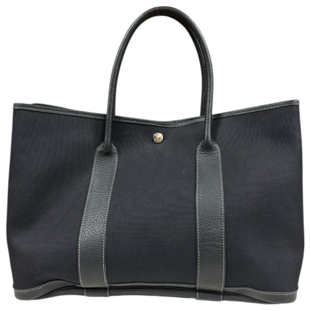 HERMES エルメス ガーデンパーティPM ブラック トートバッグ HERMES エルメス ガーデンパーティPM トートバッグ キャンバス