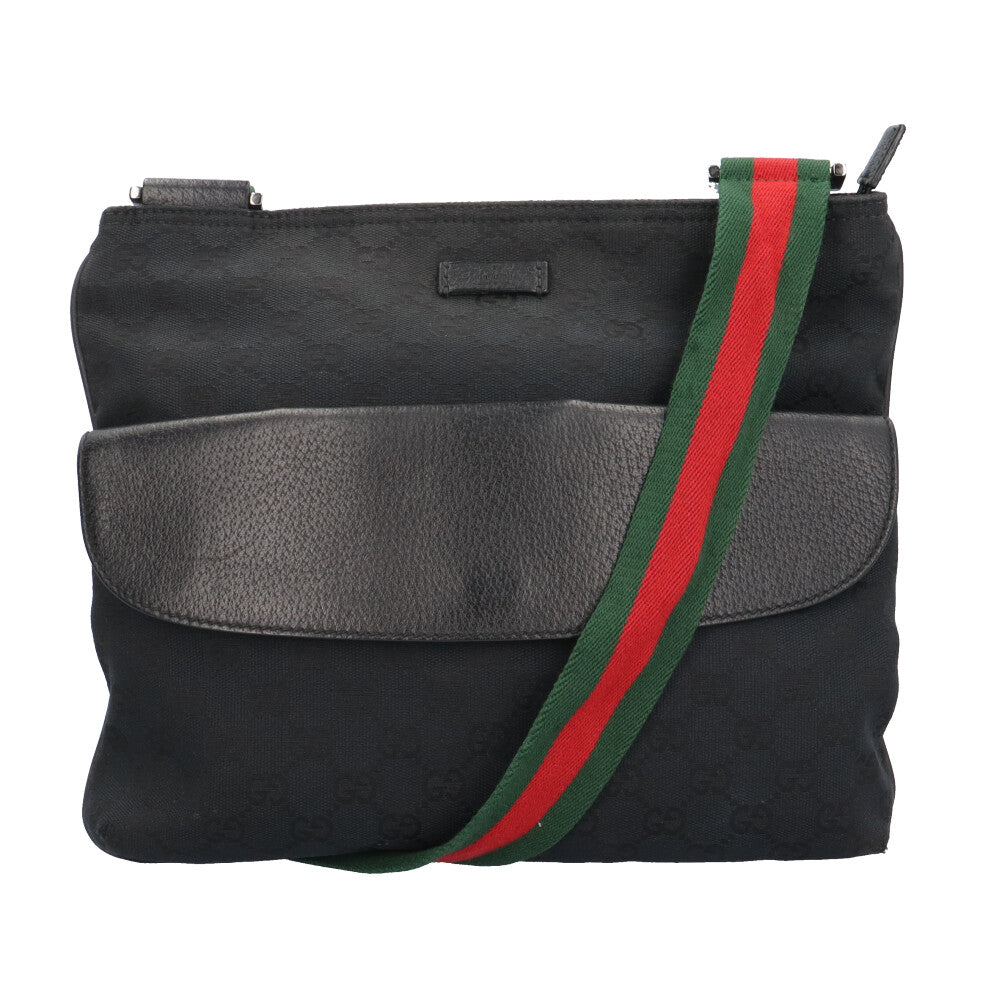 GUCCI グッチ GGキャンバス ショルダーバッグ GGキャンバス ブラック 