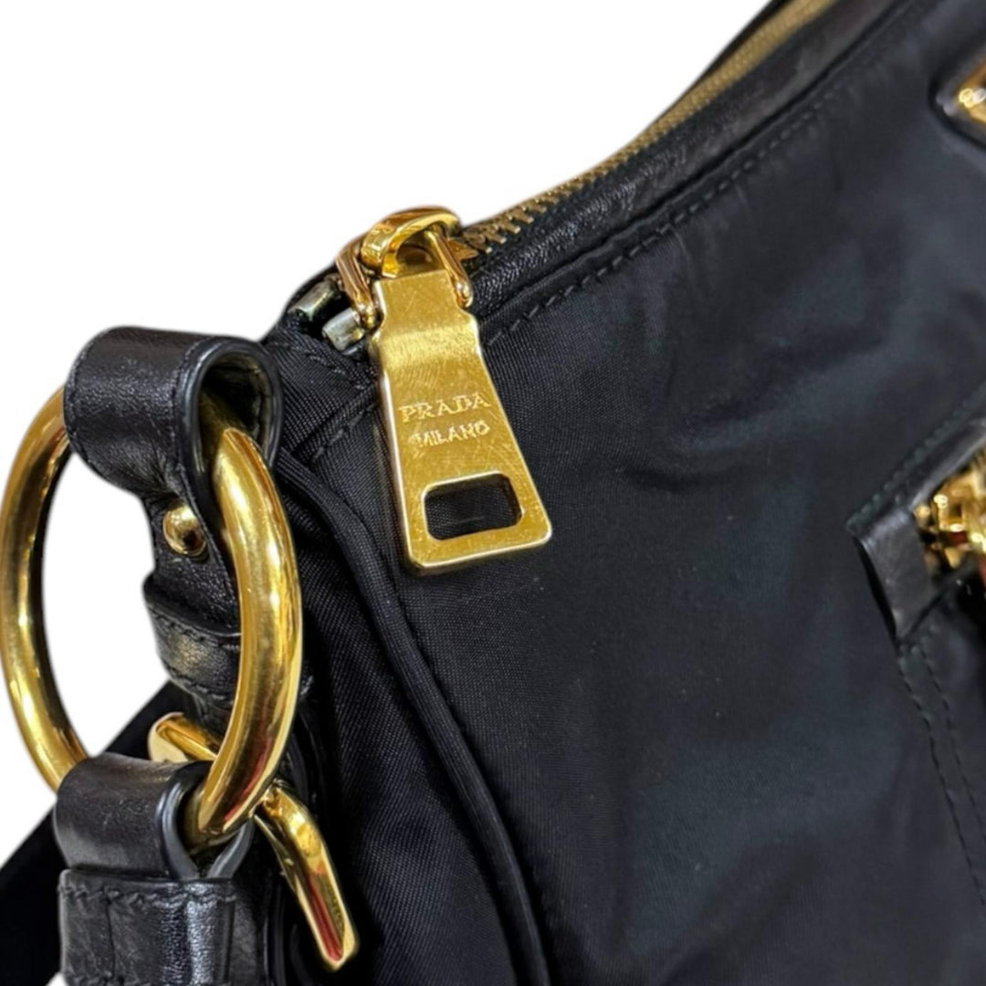 PRADA プラダ ショルダーバッグ ナイロン ブラック レディース 中古 