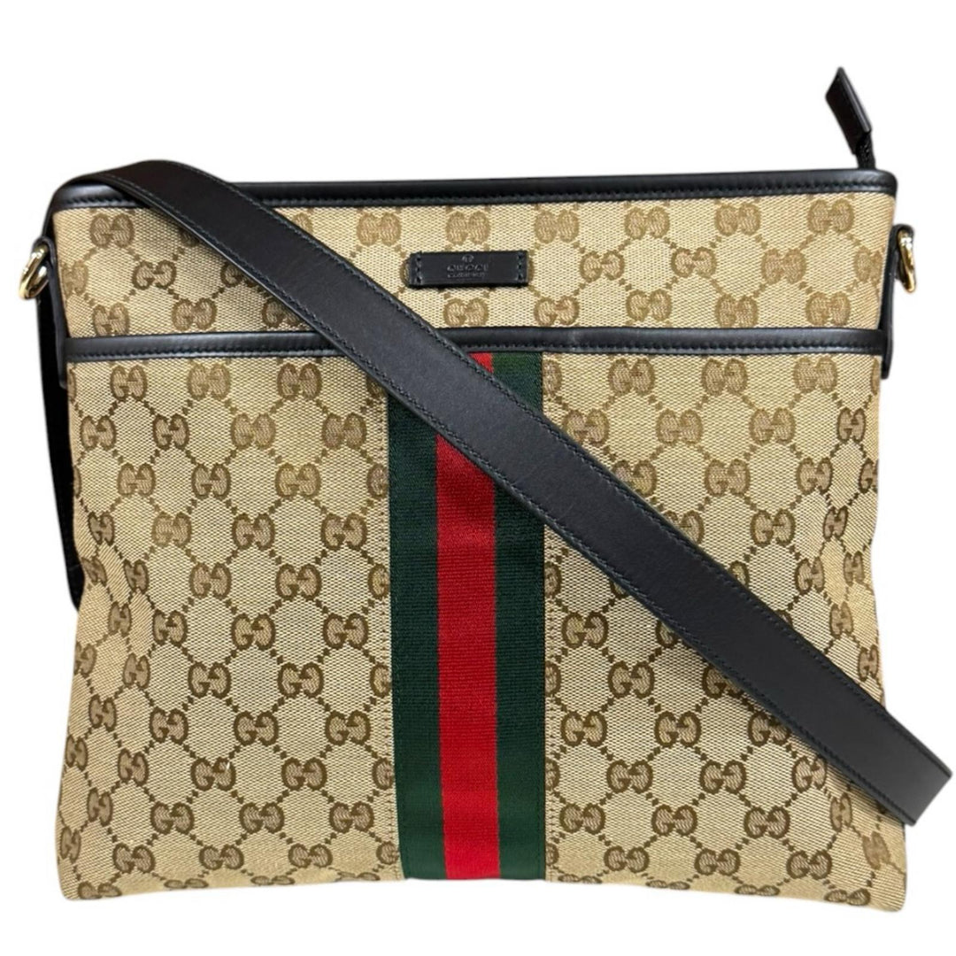 GUCCI グッチ シェリー ショルダーバッグ GGキャンバス ブラウン
