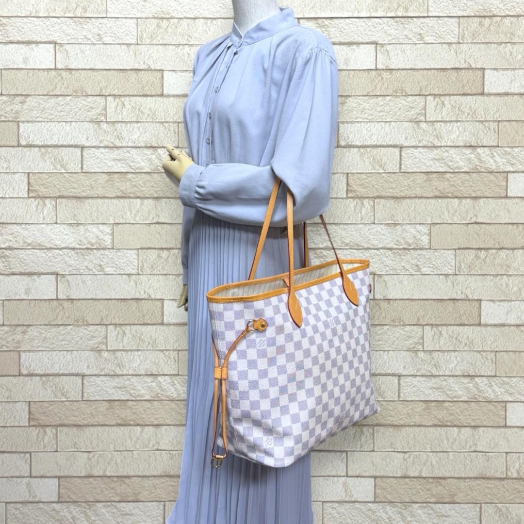 Louis Vuitton ダミエ・アズール トートバッグ LOUIS VUITTON ルイヴィトン ネヴァーフルMM ダミエアズール トート